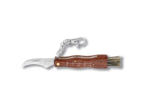 Navaja recolectar setas inox 80 mm con mosqueton colgar 19002