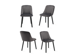 Sillas De Comedor Goeurvant 993(pack De 4, Gris Oscuro, Terciopelo)
