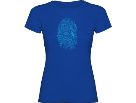 Camiseta para Mujer KRUSKIS Crossfit Fingerprint Azul para Fitness (XL)