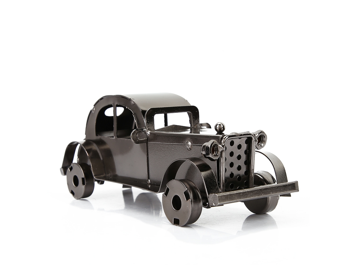 Maqueta decorativa de coche europeo antiguo para mesa.