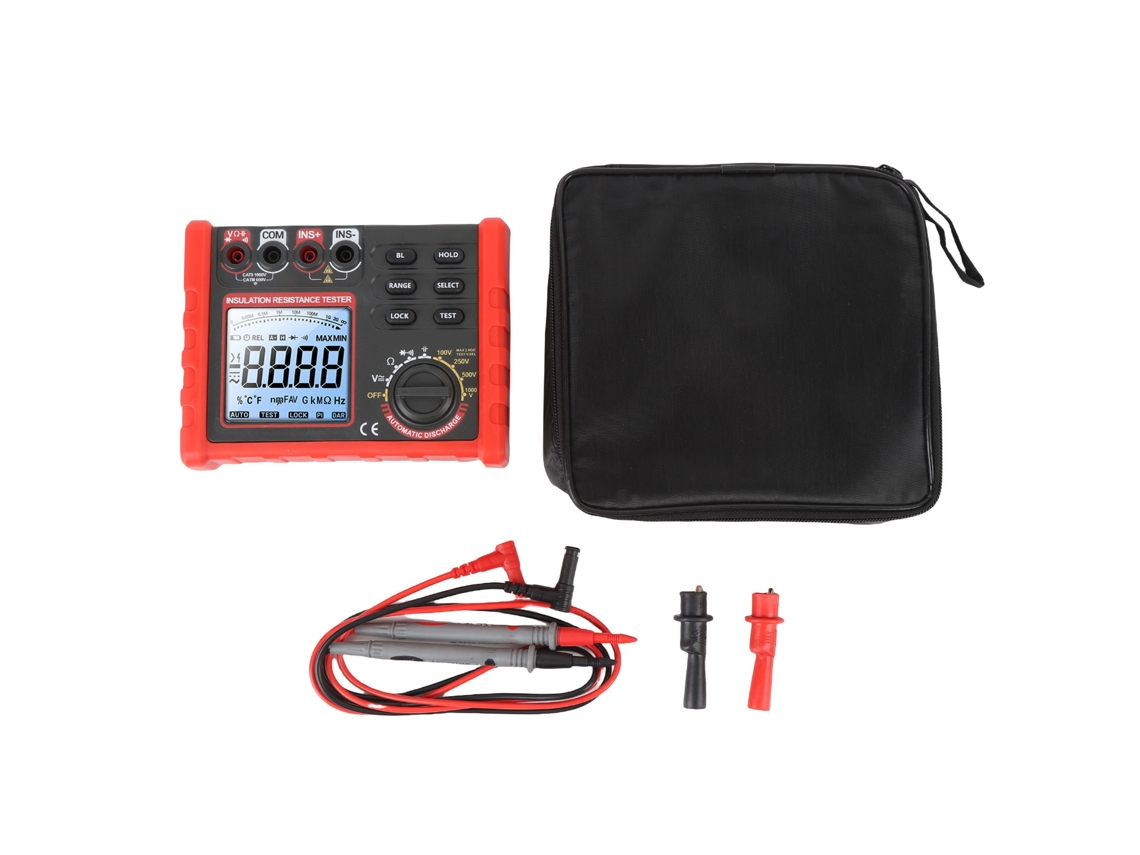 Tester De Resistencia Digital Ohmímetro Con Funda De Silicona Y Soporte Ajustable