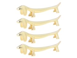 4 Piezas Reposacubiertos De Madera Con Diseño De Perro Dachshund Dorado Reutilizable Para Hogar Restaurante Fiesta