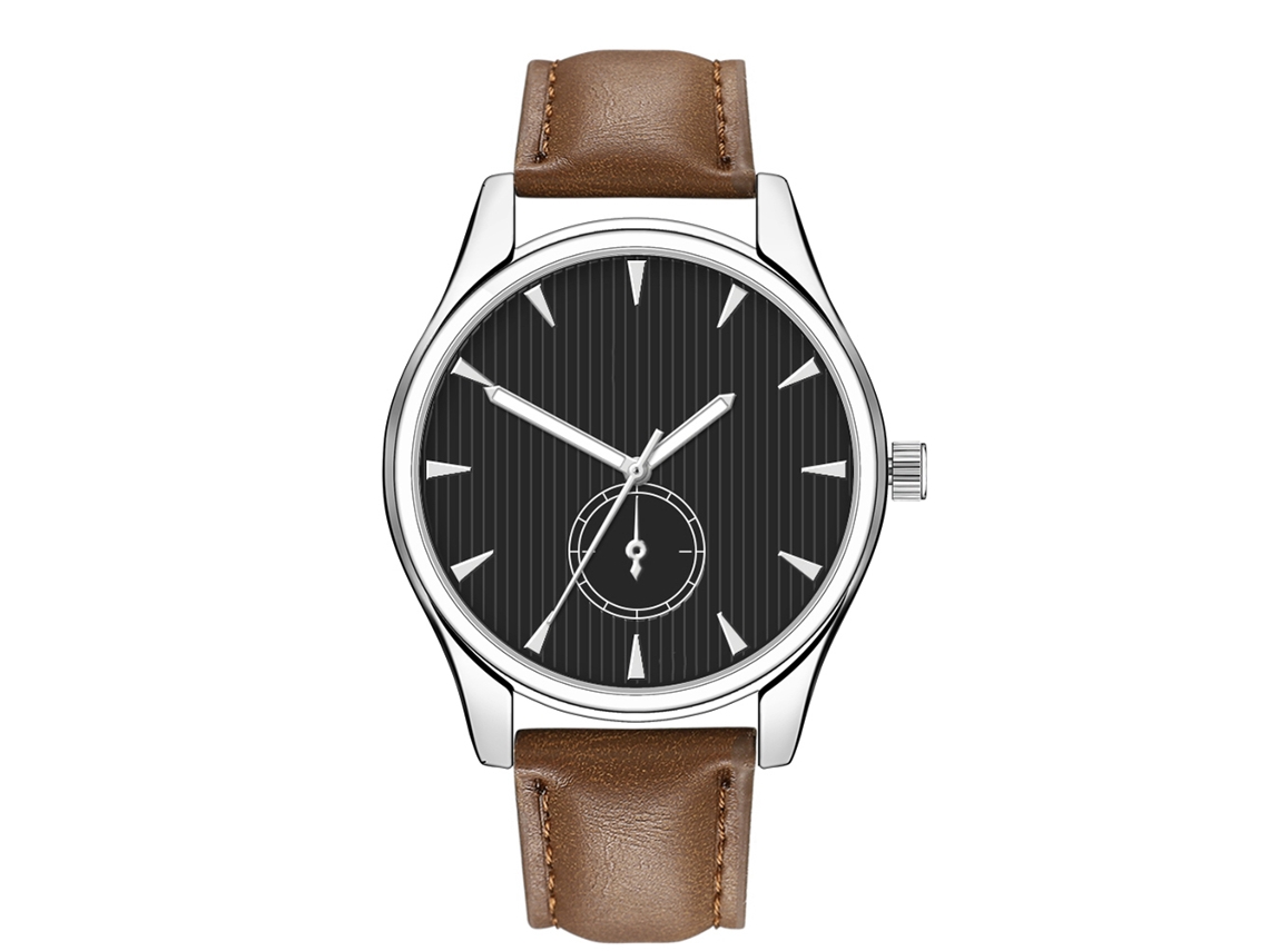 Reloj De Pulsera Analógico De Cuarzo Para Hombre Con Esfera Redonda, Estilo Moderno N.° 5