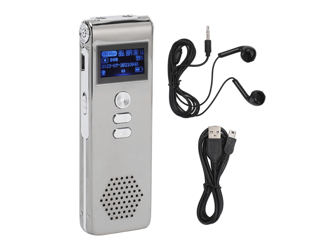 Grabadora De Voz Digital Con Micrófono Dual, Reducción De Ruido, Función De Contraseña, 4g 192kbps Mp3 Wav