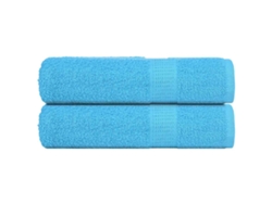 Toallas De Mano 2 Uds 100 Algodón Turquesa 50x100 Cm 360 Gsm Wsd254049
