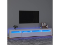 Mueble De Tv | Armario Para Tv | Gabinete De Tv Con Luces Led Blanco 240x35x40 Cm