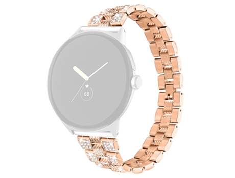 Correa de aleación de zinc decoración aleación de zinc 20mm para Google Pixel Watch - oro rosa
