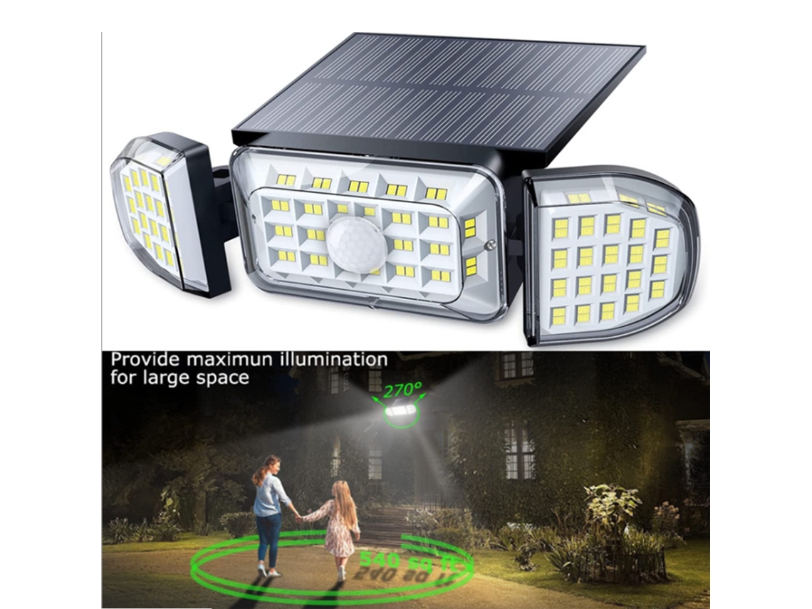 2026-luz Solar De Pared Con Sensor De Movimiento 164led Impermeable 3 Modos Para Jardin Patio Pared Paisaje Exterior