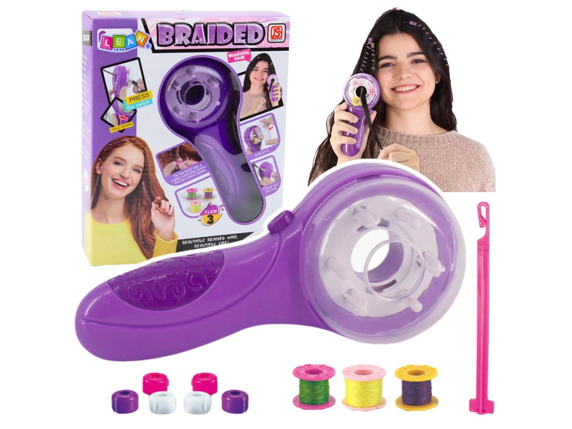 B.active Hair Beauty Set, Máquina de trenzado, Hilos, Gomas y Cuentas