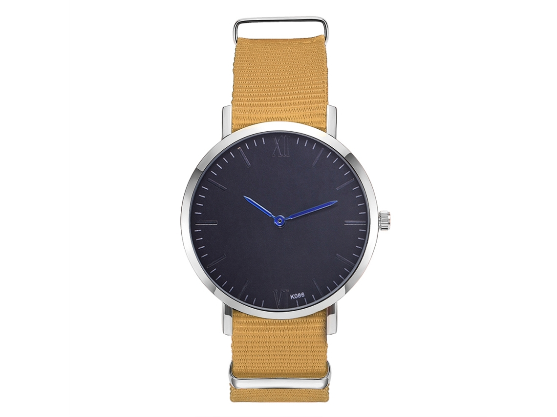 Reloj De Pulsera Sencillo De Cuarzo Para Hombre Con Esfera De Espejo, Color Beige.