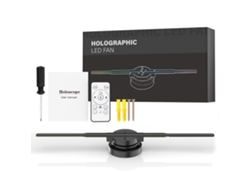 Proyector de hologramas 3D con ventilador LED HD, 244 LED, control remoto, 16 GB, para uso comercial.
