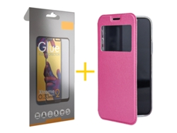 Pack 1 X Película de Vidrio Templado Full Funda GANDY por Samsung Galaxy S23 Ultra Flip Cover GANDY Rosa GANDY
