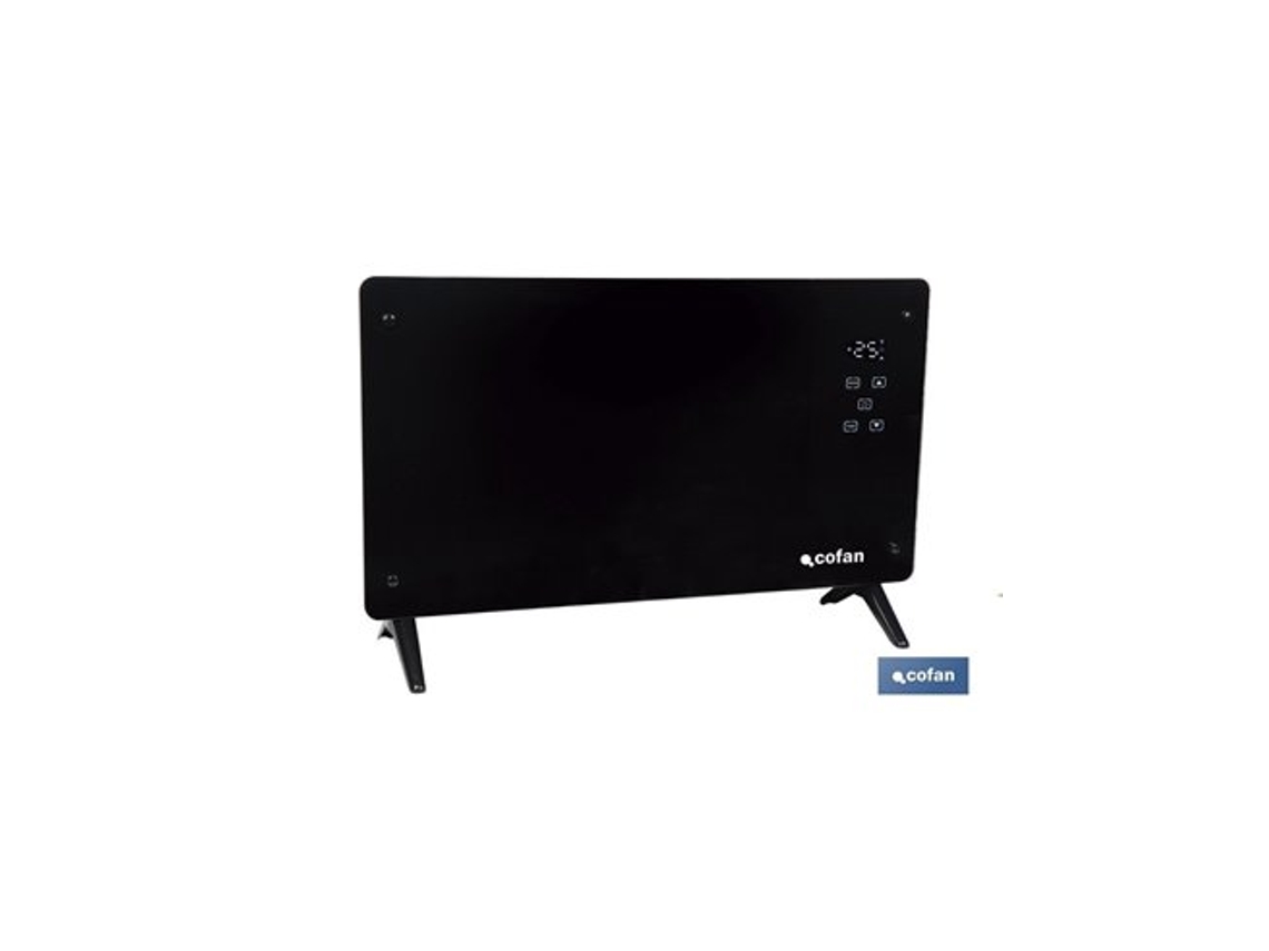 Convector radiante de panel de vidrio con control remoto y aplicación Cofan (79 x 23 x 49 cm, 1500 W)