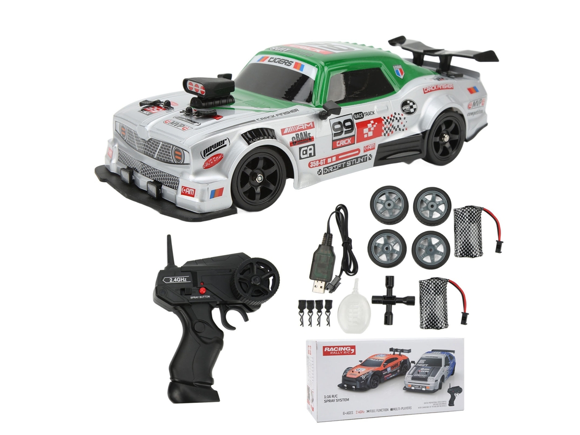 Coche Teledirigido Rc A Escala 1:16, 4x4, Con Baterías, Dos Ruedas Reemplazables, Para Niños De 6 Años En Adelante.
