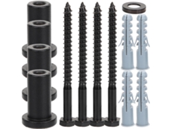 Kit De 4 Espaciadores Para Rieles De Puertas Correderas, Acero Al Carbono, Abrazadera Y Tubo De 45 Mm