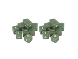 Juego De 20 Dados Con Signos De Suma Y Resta, 16 Mm, Para La Enseñanza De Matemáticas En La Primera Infancia, Color Verde Claro.