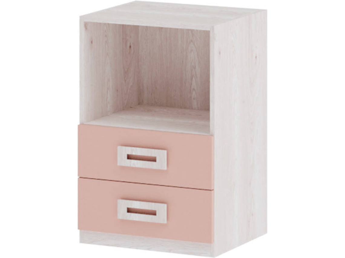 Mesita de Noche MUEBLAM Artic Rosa Nube Melamina (48x73x42 cm)