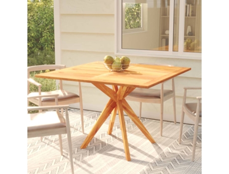 Mesa de jardín VIDAXL Marrón Madera de acacia (110x110x75 cm)