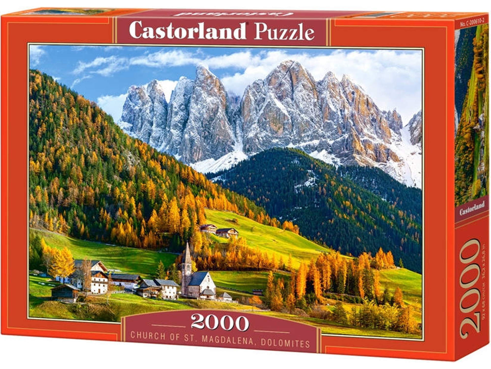 Puzzle CASTORLAND Church of St. Magdalena, Dolomites (2000 Piezas)