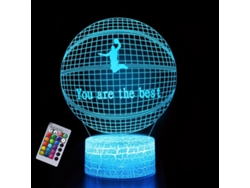 Luz Nocturna Infantil, Tira De Luz Visual 3d Con Control Remoto, 16 Cambios De Color. Baloncesto. Siurn
