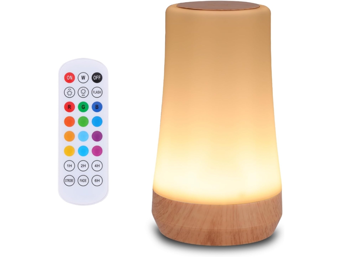 Lâmpada De Mesa Recarregável Usb Luz Noturna De Toque Portátil Com 13 Cores Rgb 