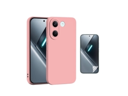 Kit Película Hydrogel Frente Capa Silicone Líquido Phonecare Para Xiaomi Poco X8 Pro - Rosa