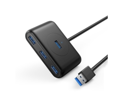 Estación de acoplamiento USB Yizhood de 5 Gbps y 4 puertos USB 3.0 para discos duros, adaptador de unidad flash USB para MacBook Pro Air Surface, color negro
