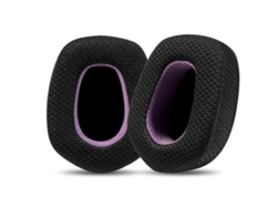 Almohadillas de espuma suave para los oídos de Logitech G733, color negro y morado.