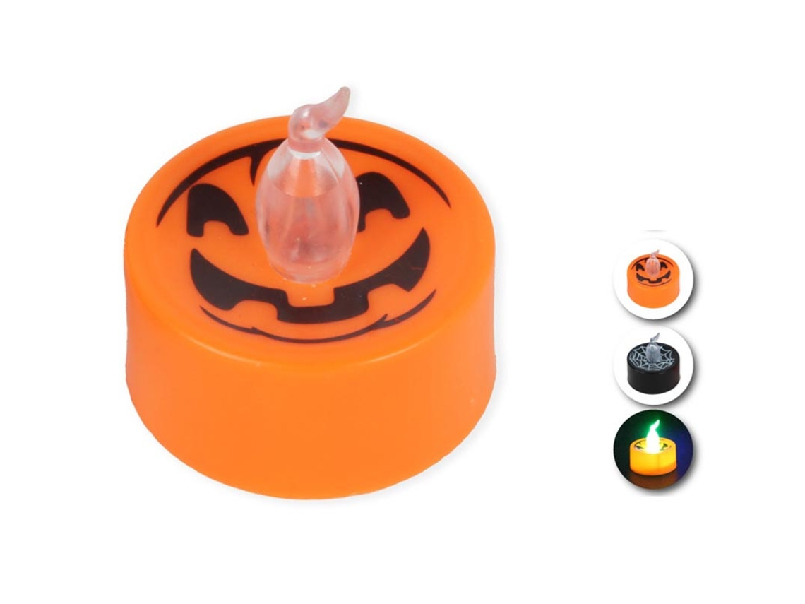 Vela Halloween con luz en modelos surtidos de 4x3,7 cm