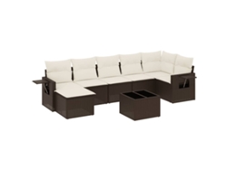 Maison Exclusive - Set Sofás De Jardín 8 Piezas Y Cojines Ratán Sintético Marrón