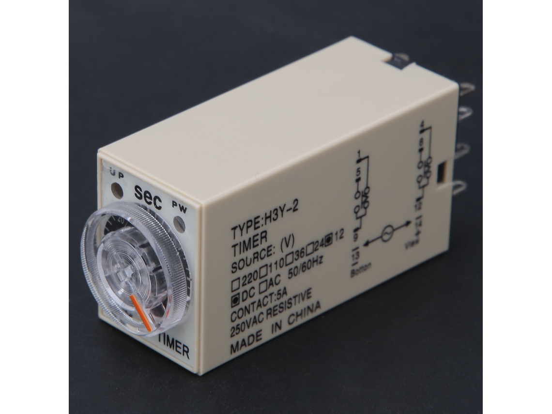 2026dz-relé Temporizador H3y-2 8 Pines Precisión Alta 0-60 Segundos 12vdc Para Electrodomésticos
