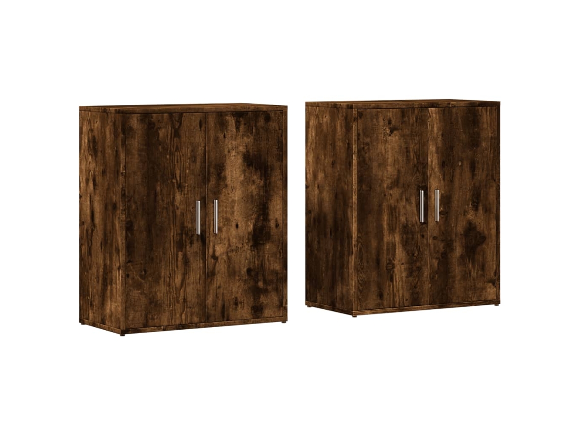 Aparador Conjunto de 2 Piezas Derivados Madera Roble Ahumado MAISON EXCLUSIVE (60x31x70 cm)