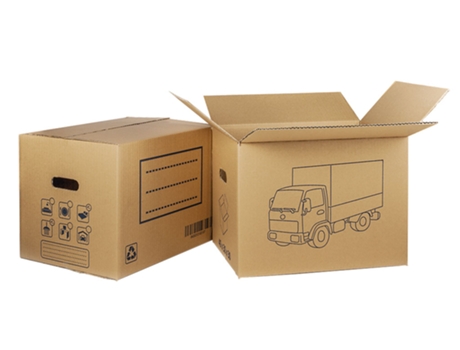 Caja cartón mudanza asa troquel