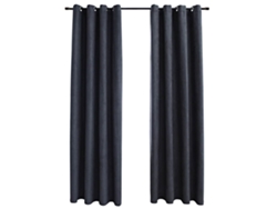Maison Exclusive - Cortinas Opacas Con Aros De Metal 2 Piezas Antracita 140x245 Cm
