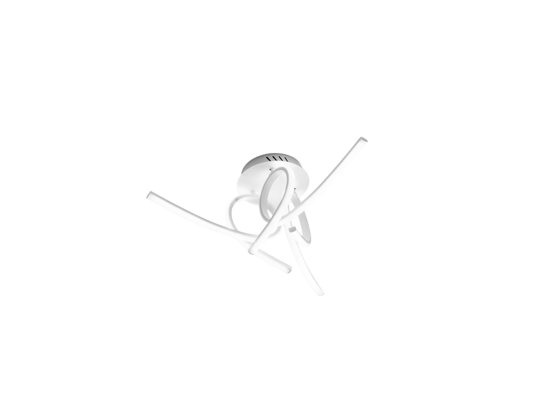 Lámpara de techo LED moderna Tosca de 45 W, 2500 lm, luz cálida 4000 K, aluminio blanco satinado, difusor opalino, IP20, diseño artístico de Gea Luce.