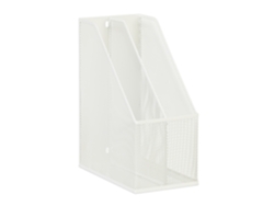 Ficheiro De Pé Relaxdays Em Metal, 2 Compartimentos, Din A4, 31,5 X 14,5 X 25 Cm, Organizador Resistente, Malha, Branco