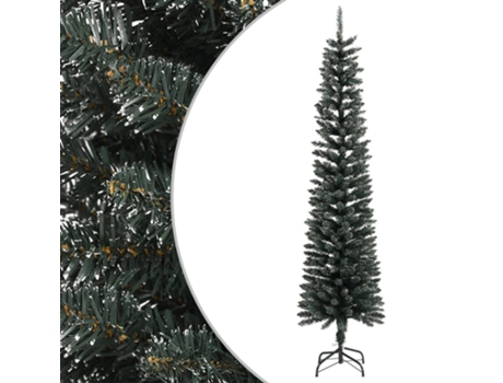 vidaXL Árbol Navidad artificial estrecho con soporte PVC verde 240 cm