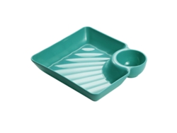 Plato de ravioles con guarnición, 18,2 cm, bandeja dividida para patatas fritas y salsa | Sin marca