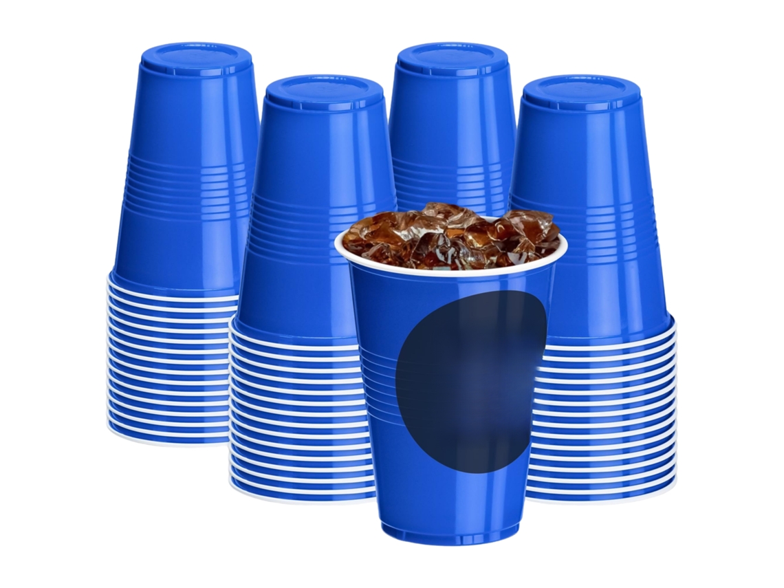 MEOIRUERY Vasos de plástico azules desechables de alta resistencia para fiestas, ideales para diversos eventos, como bodas, cumpleaños, fiestas, Navidad y Noche