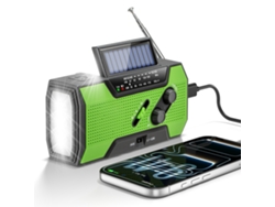 Radio Solar Y De Manivela Portátil Y Multifuncional Para Emergencias Al Aire Libre — Verde
