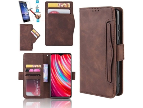 Carcasa + Protector Xiaomi Redmi Note 10 Pro HFS-HOUSE Cartera Marrón