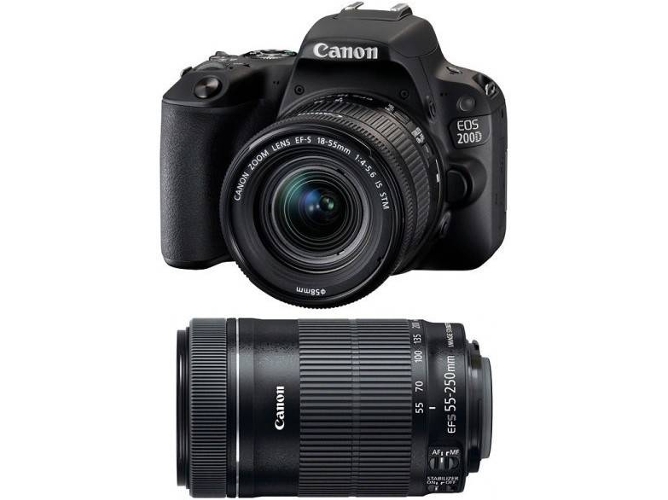 Kit Cámara Réflex CANON EOS 200DEF-S 18-55mm F4-5.6 IS STM + EF-S 55-250mm F4-5.6 IS STM