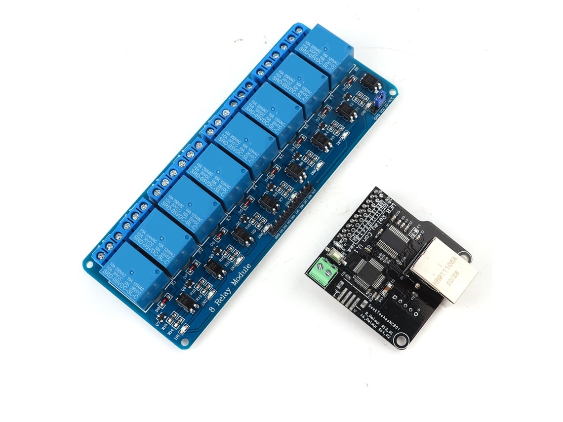 Módulo De Control Ethernet Con 8 Canales De Relé Puerto Rj45 Servidor Web Lan Wan