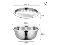 Juego multifuncional de cortador de verduras de acero inoxidable para fregadero o cesta escurridora para fregadero.