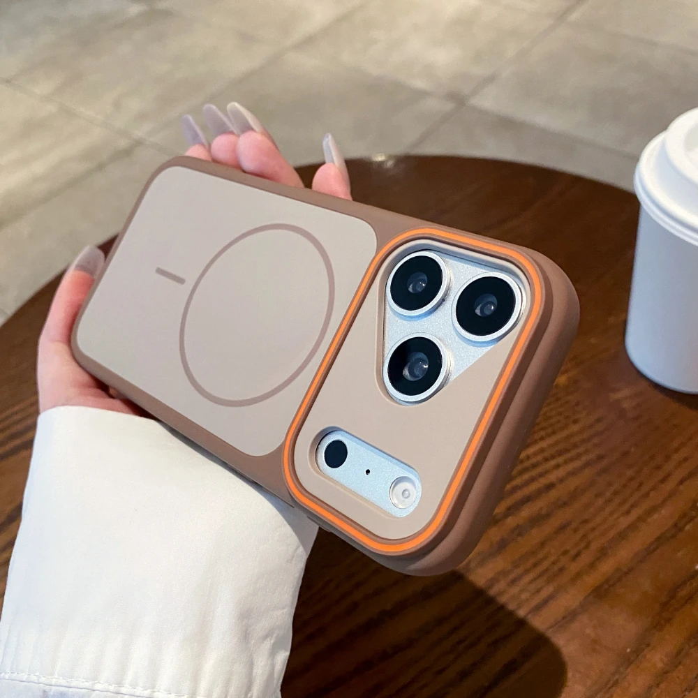 (iphone 12 Gris) Funda Magnética Para Teléfono, Cubierta Trasera A Prueba De Golpes