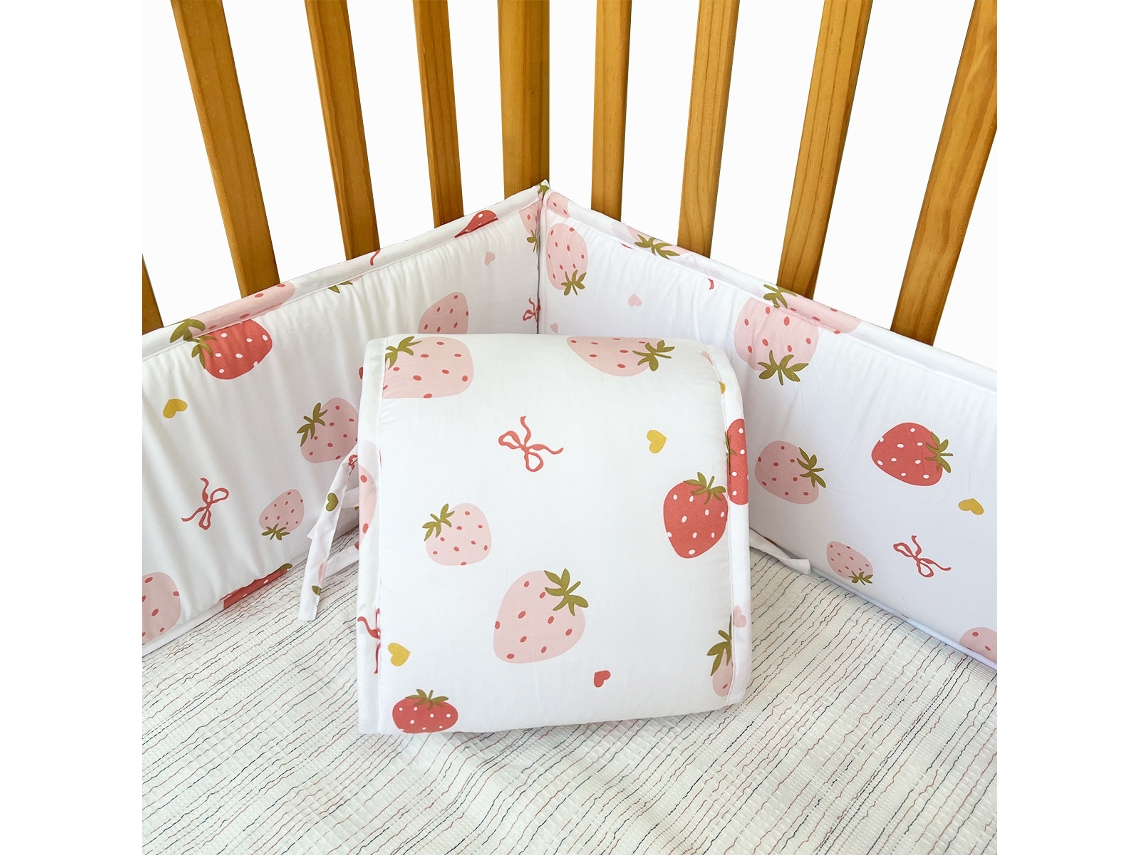 Juego De Protectores De Cuna Panoona 4 Piezas (2 X 132 Cm + 2 X 68,5 Cm) Blancos