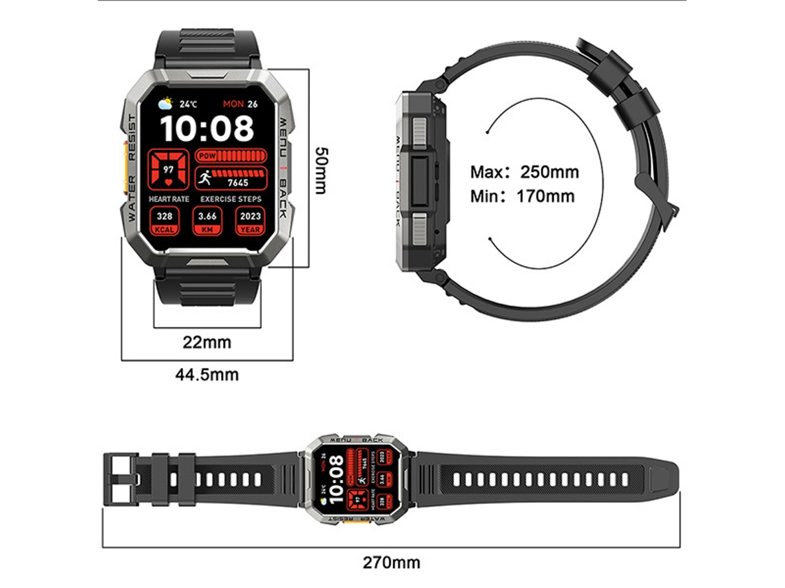 Smartwatch BLACKVIEW W60 Relojes resistentes Gris