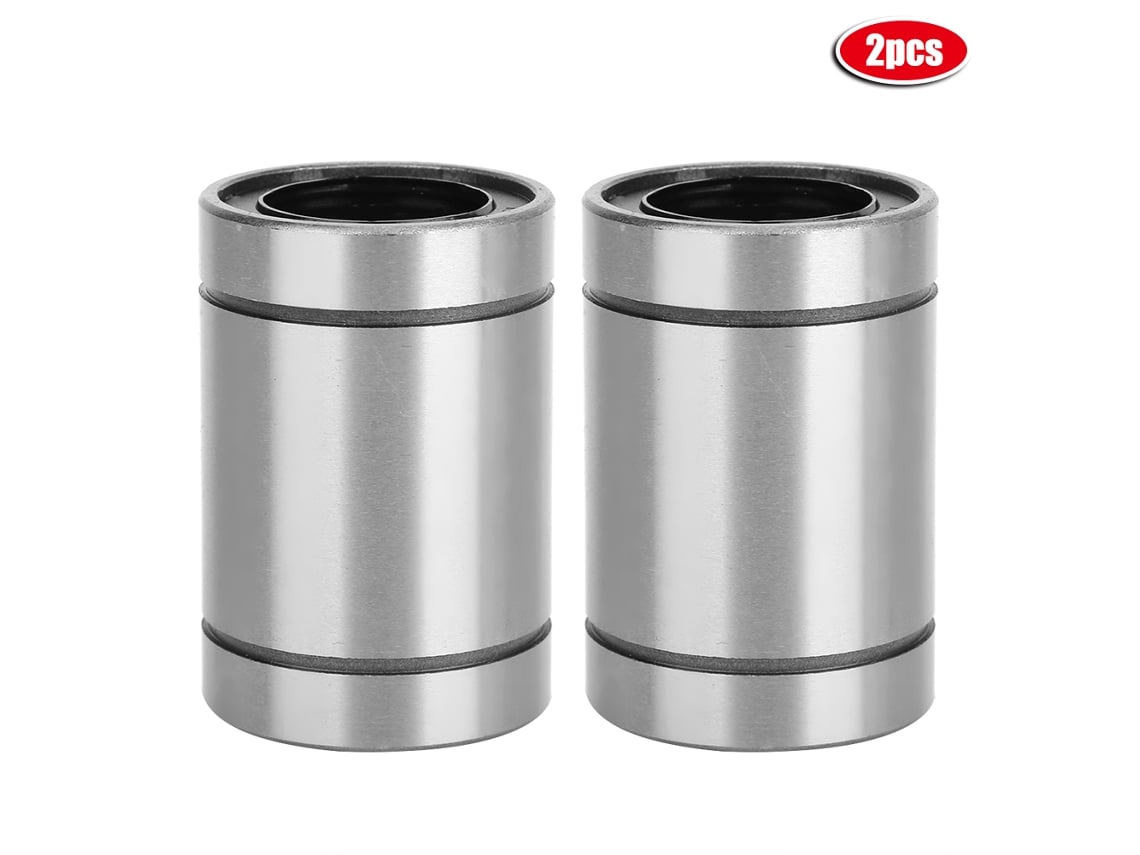 Conjunto de 2 rolos de aço de alta precisão para movimento linear LM20UU para automação industrial.