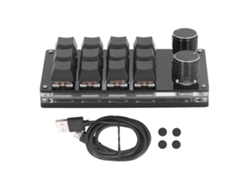 Teclado Mecánico Para Juegos Con Macro, 12 Teclas, 2 Botones Programables, Interruptores Rojos.