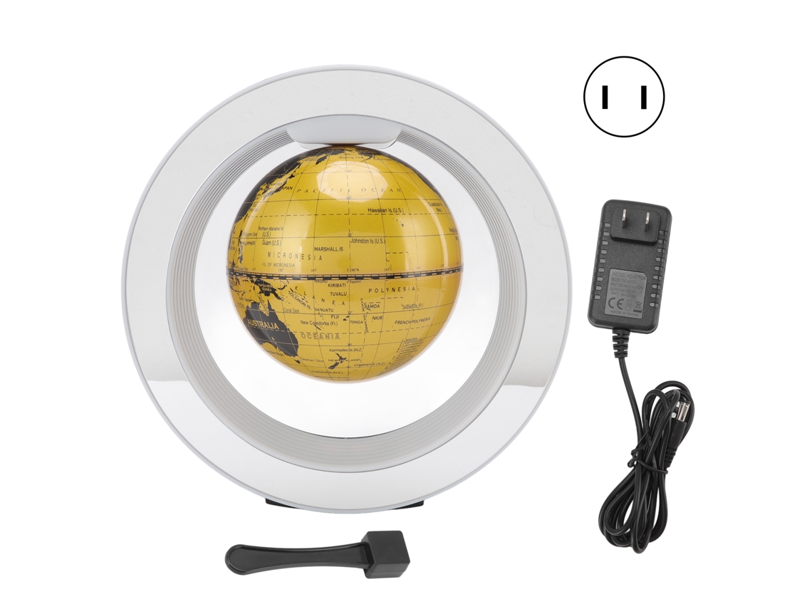 Globo magnético flotante de 6 pulgadas con LED dorado para decoración.